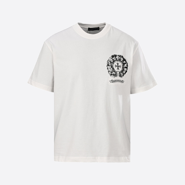 クロムハーツホースシュープリント刺繍半袖Tシャツ