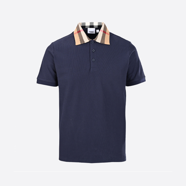 バーバリーのチェック柄カラー半袖ポロシャツ