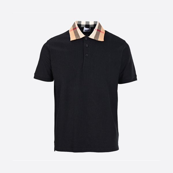 バーバリーのチェック柄カラー半袖ポロシャツ