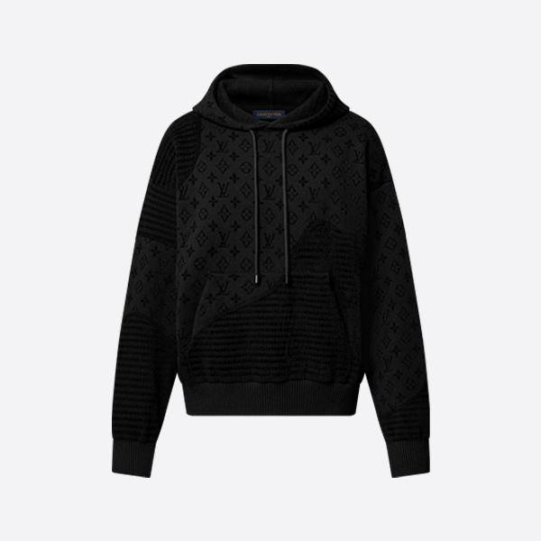ルイ・ヴィトンのオブスキュア柄パッチワークニットスウェットシャツパーカー
