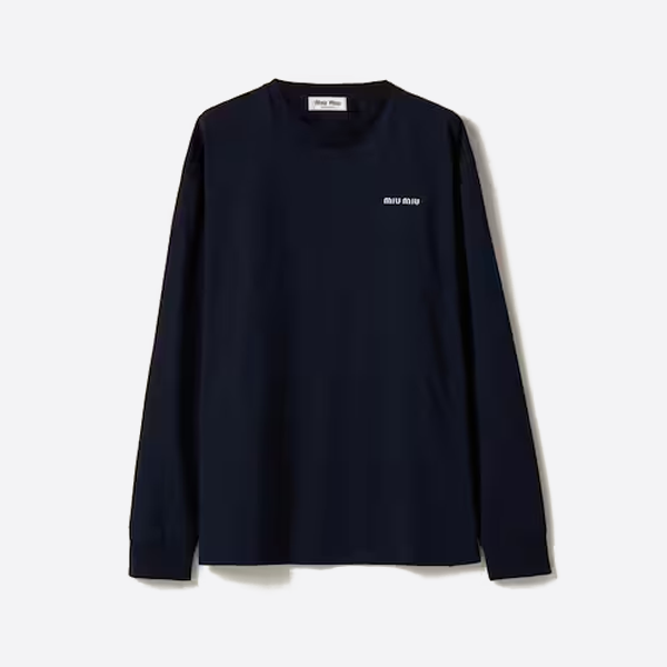 ミュウミュウのロゴ刺繍入り袖