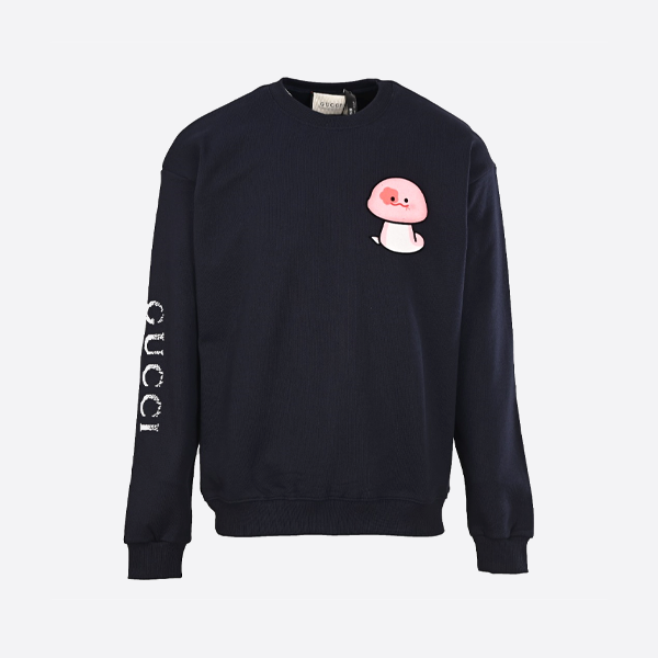 グッチ イヤー・オブ・ザ・スネーク 限定版 ファンカートゥーン スネークプリント ブルー ラウンドネック スウェットシャツ