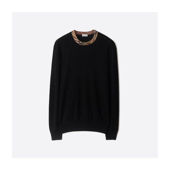 バーバリーチェックカラーカーディガン ブラック