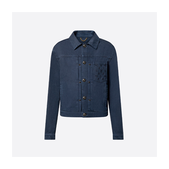 ルイ・ヴィトンのエンボスポケット付きデニムトラッカージャケット