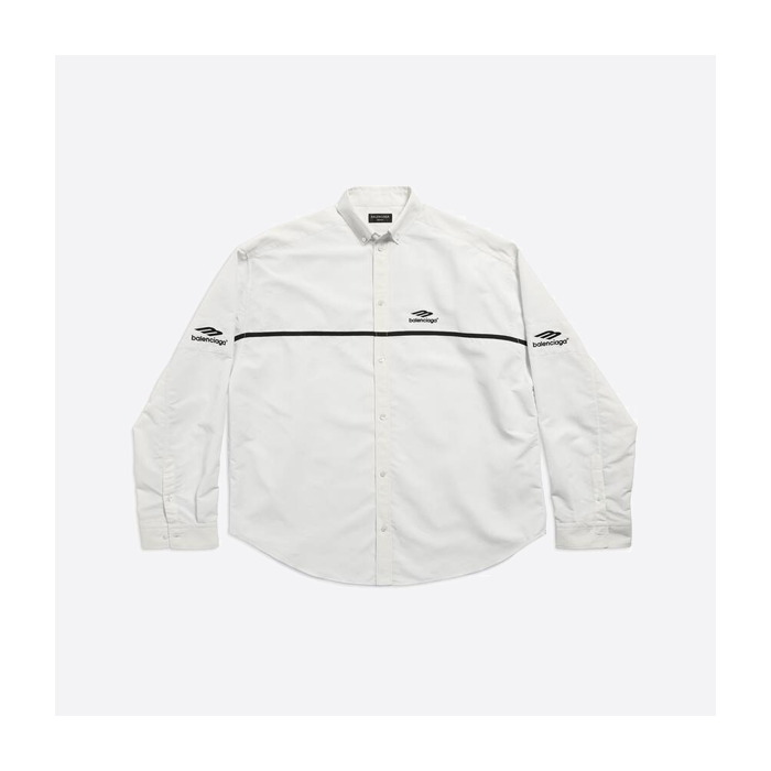 バレンシアガの刺繍入りパネル長袖シャツ