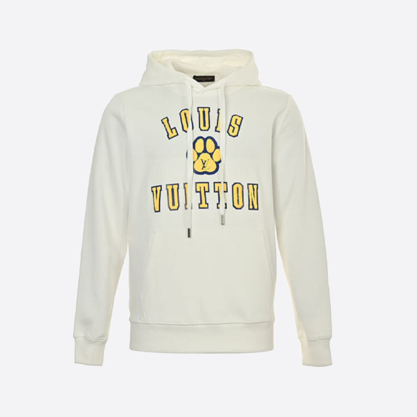 ルイ・ヴィトンのタオルパッチレタリングフード付きスウェットシャツ