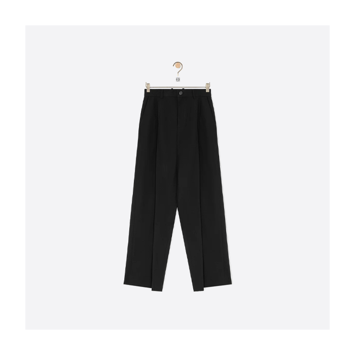 ロエベ バックル ワイドレッグ トラウザーズ ブラック