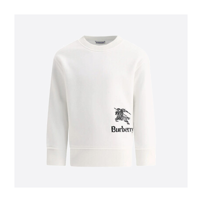 バーバリーの裾にウォーホースの刺繍が施されたクルーネック スウェットシャツ