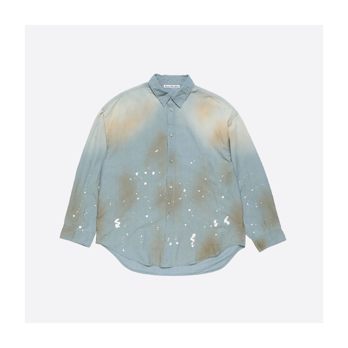 アクネインクが飛び散ったダメージデニムシャツ