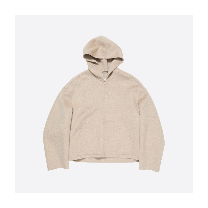 アクネ ダブルフェイス カシミア フード付きジャケット（アプリコット）