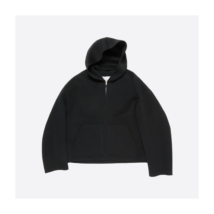アクネ ダブルフェイス カシミア フード付きジャケット（ブラック）