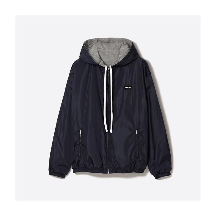 ミュウミュウ パッチ リバーシブル ジップアップ パーカー