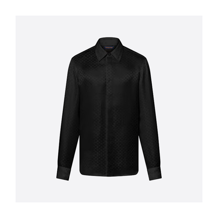 ルイ・ヴィトン チェッカーボード ジャカード シャツ ブラック