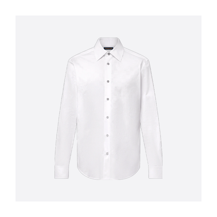 ルイ・ヴィトン チェッカーボード ジャカード シャツ ホワイト