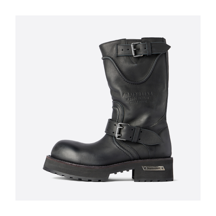 バレンシアガ カーフスキン ラウンドトゥ バックル ミッドカーフブーツ 833585WCAL11080