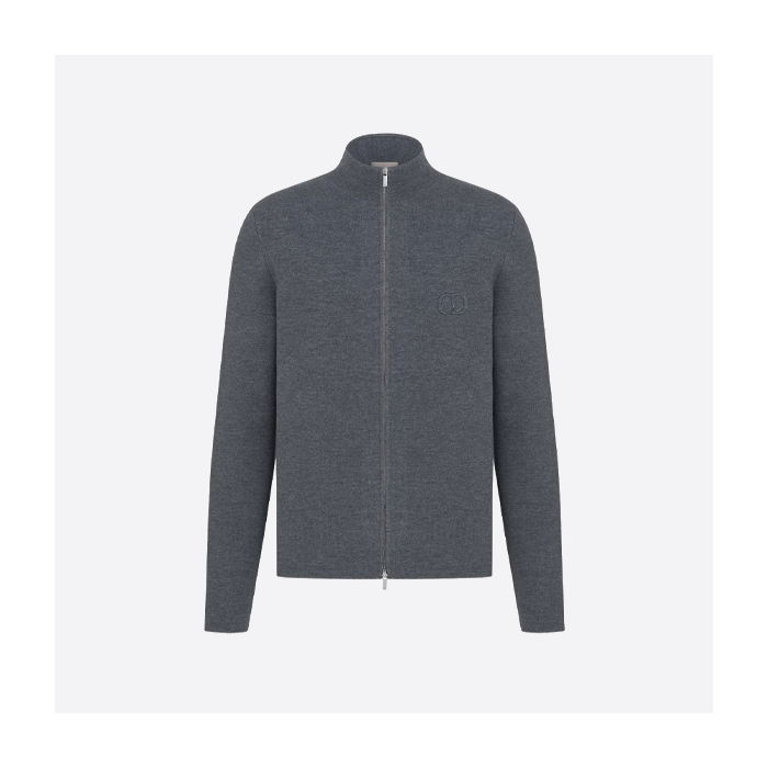 ディオール 立体文字ウールコート グレー