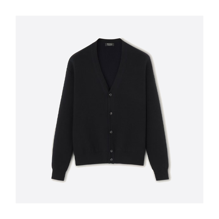 ロロ・ピアーナ メンズ ブラック＆ブルー カーディガン