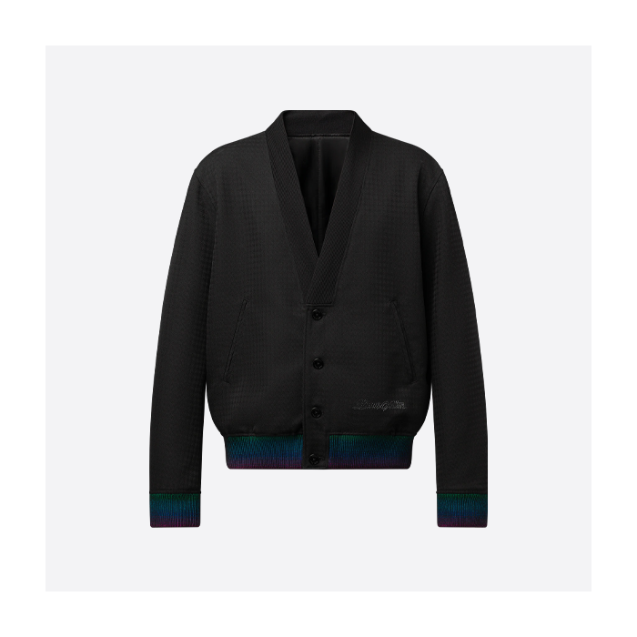 ルイ・ヴィトンのウールラインストーンニットカーディガンジャケット