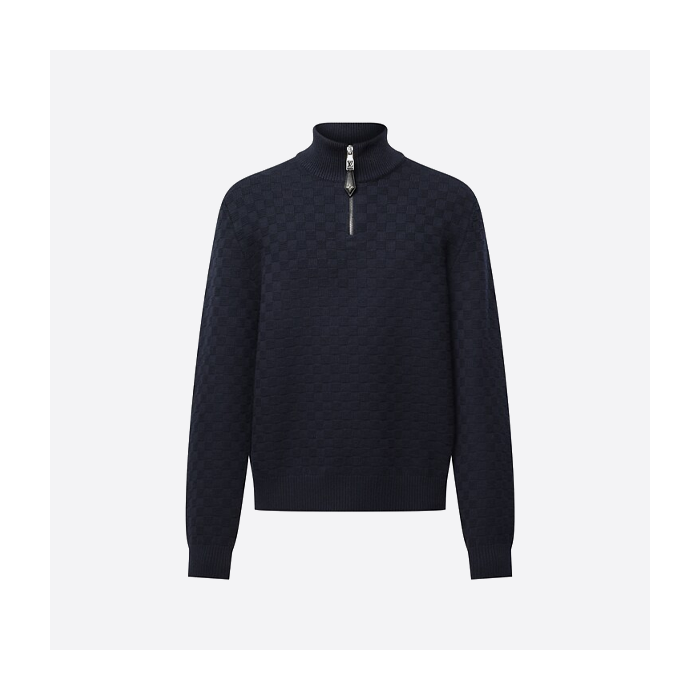 ルイ・ヴィトンのハーフジップ チェッカーボード ニットセーター