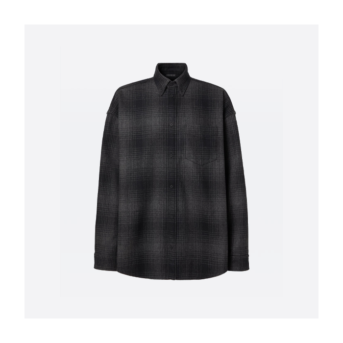 バレンシアガのチェック柄ウールシャツジャケット