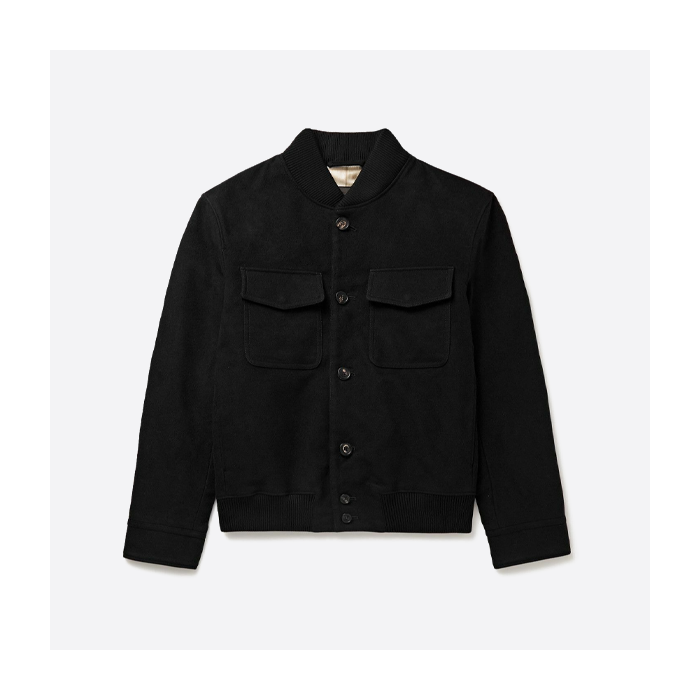 ロロ ピアーナ レザー ベースボール ジャケット