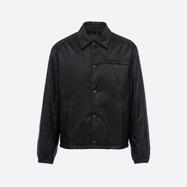 プラダ リサイクルナイロン トライアングル マイクロロゴ ラペル ジャケット