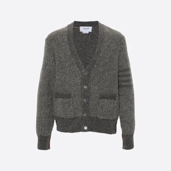 トム ブラウン テクスチャード ニット カーディガン セーター グレー