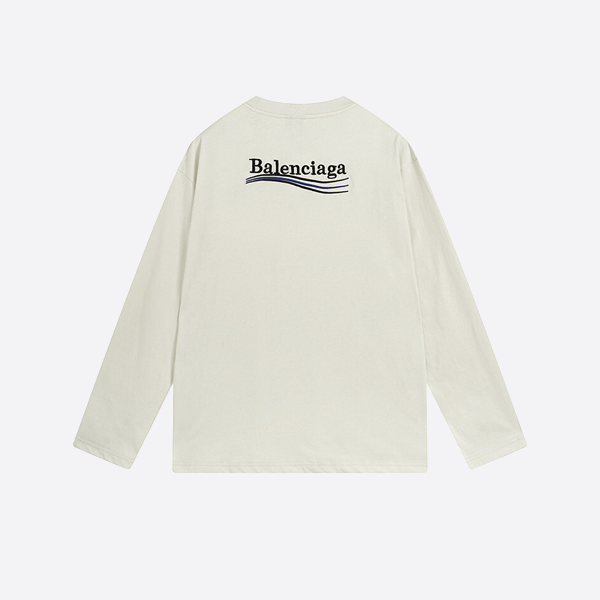 バレンシアガ コーク 刺繍 ロングスリーブ Tシャツ ホワイト