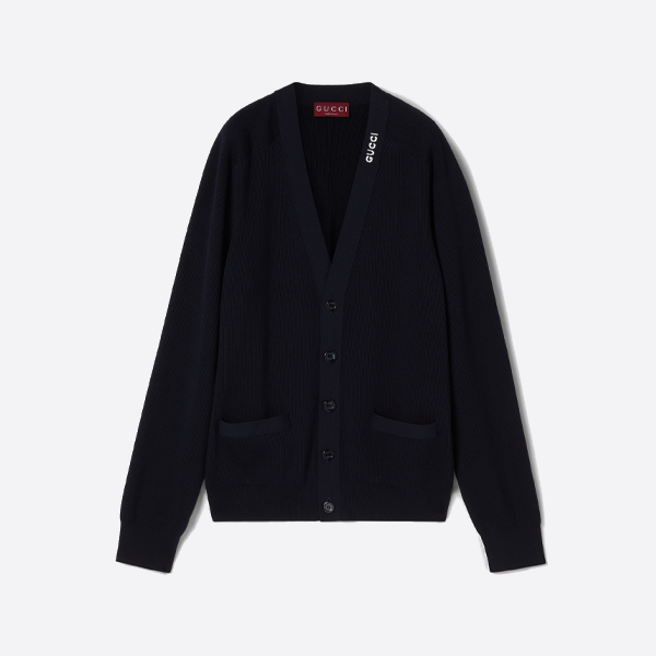 グッチカラーインターシャニットセーターカーディガン