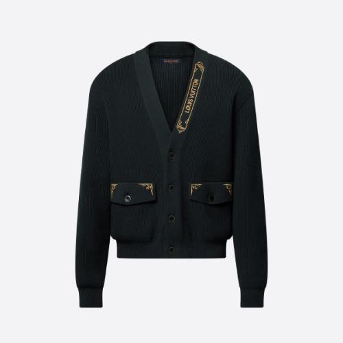 ルイ・ヴィトンのゴールド刺繍カーディガン