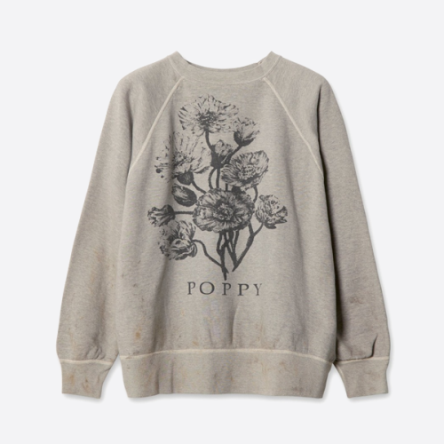 SAINT Mxxxxxx フローラル ダメージ加工プリント クルーネック スウェットシャツ