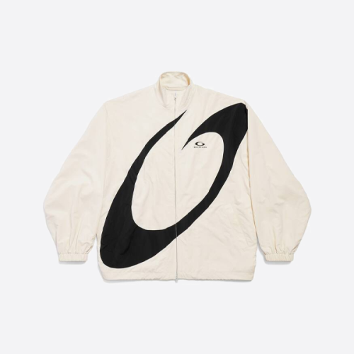 バレンシアガ ハーフリング パッチワーク ウィンドブレーカー ジャケット、ホワイト