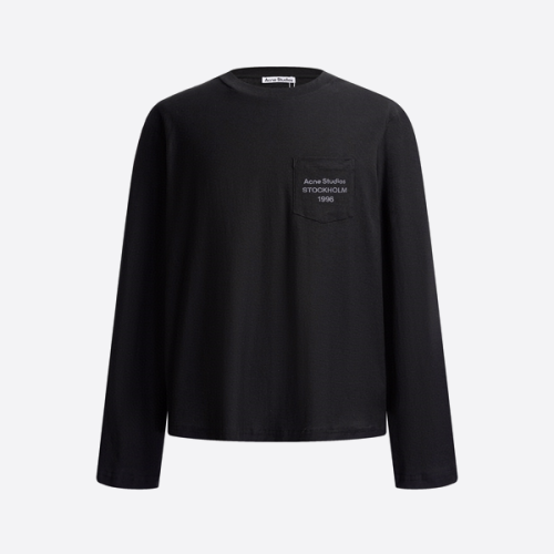 アクネ ストゥディオズ ポケット スローガン ロングスリーブ ブラック